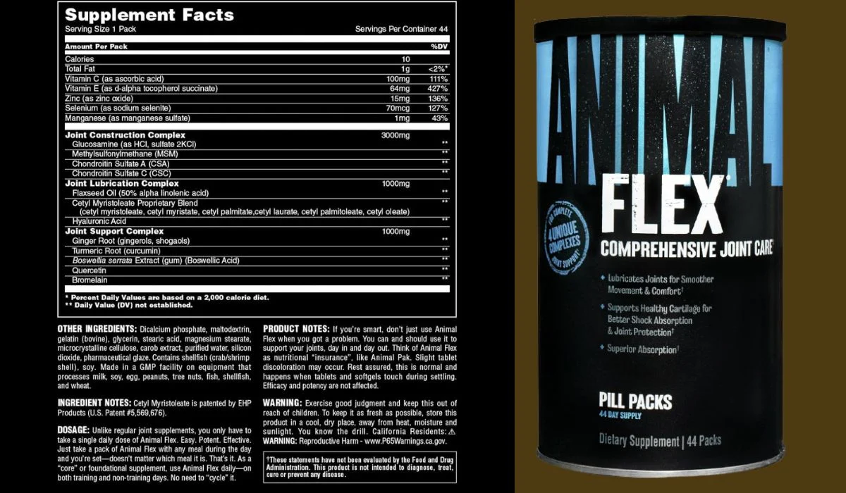 Animal Flex Supplement Facts