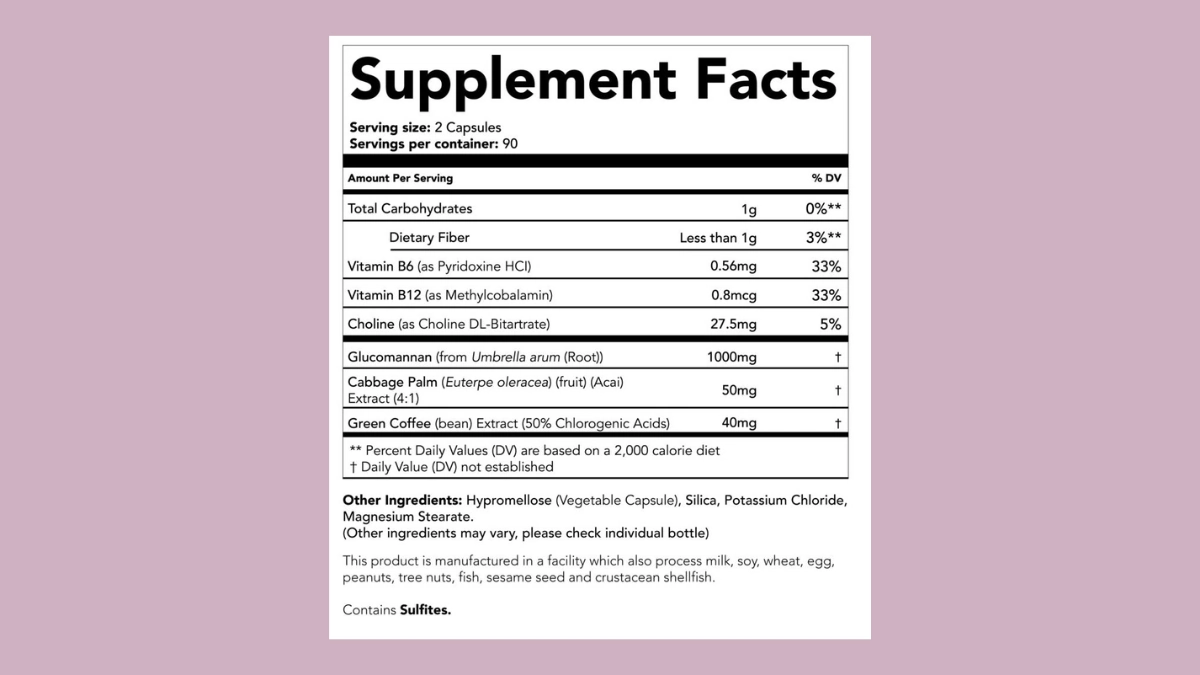 Leanbean supplement Facts