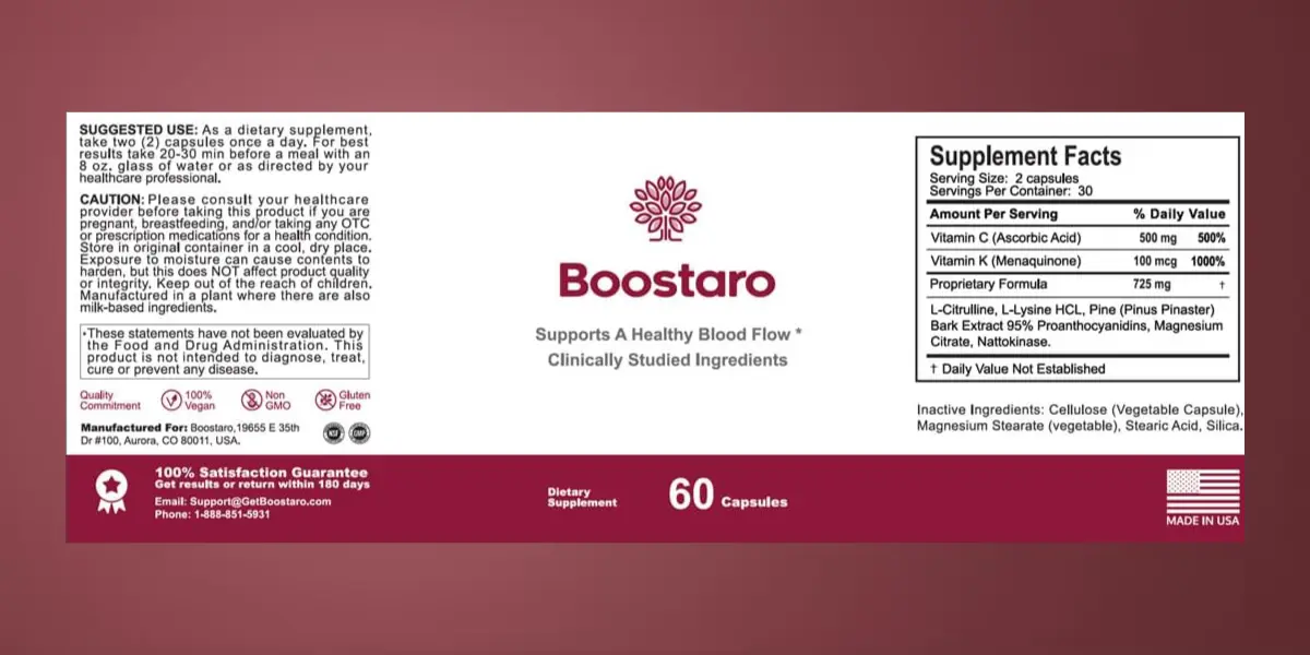 Boostaro Supplement Facts
