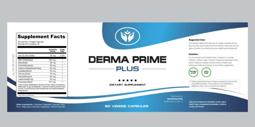 Derma Prime Plus Supplement Facts
