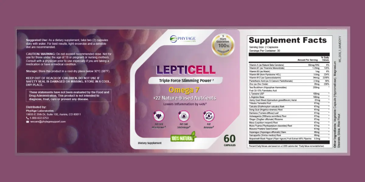 LeptiCell Supplement Facts
