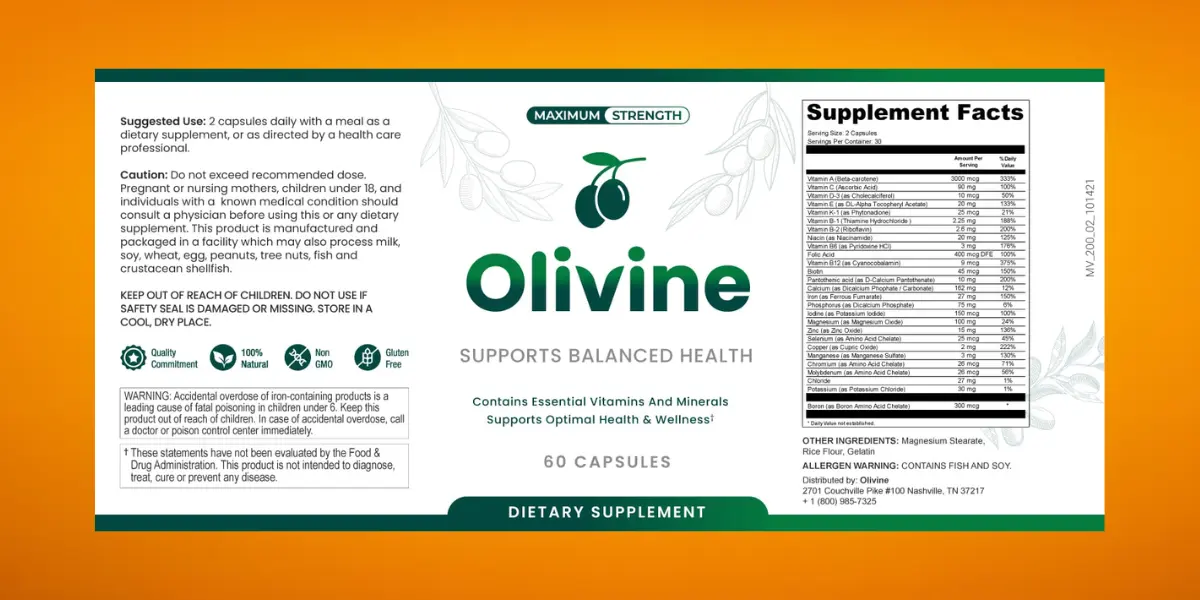 Olivine Supplement Facts
