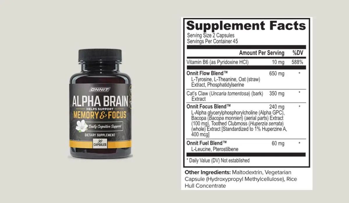 Alpha Brain Supplement Facts