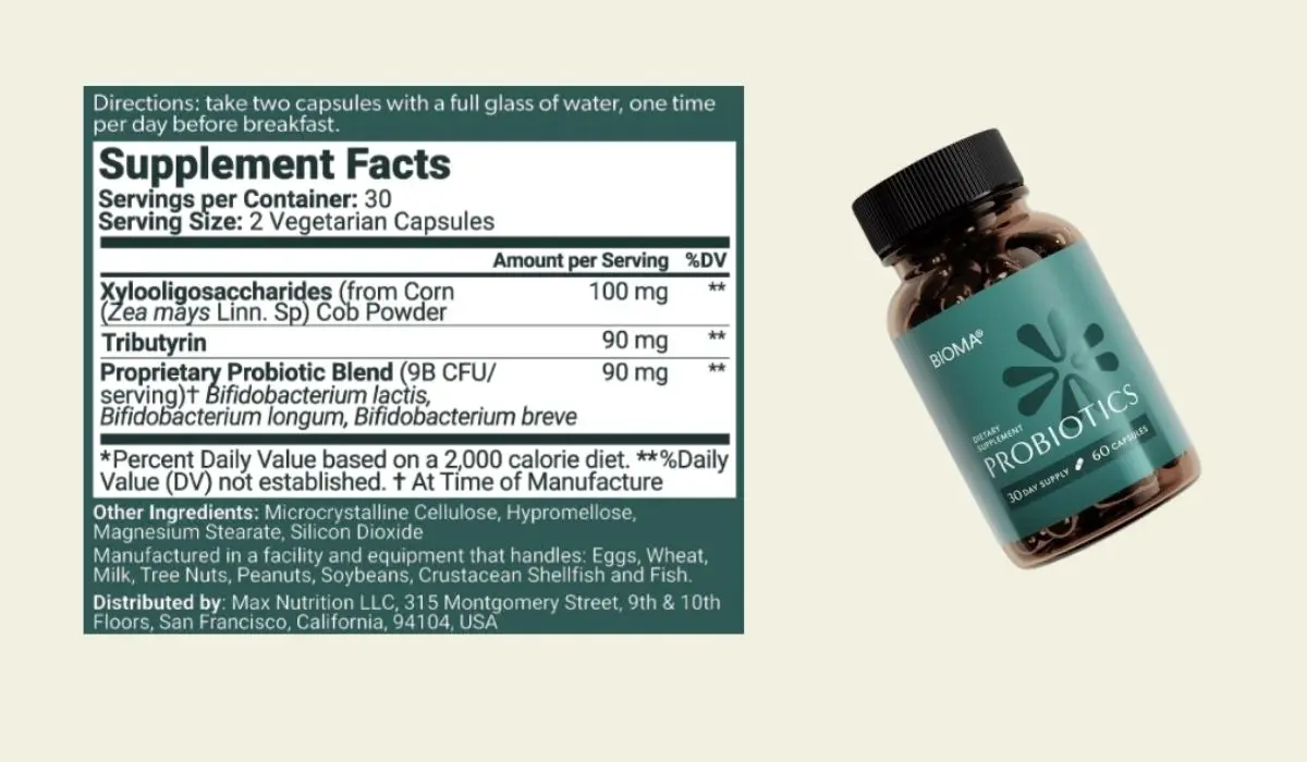 Bioma Supplement Facts