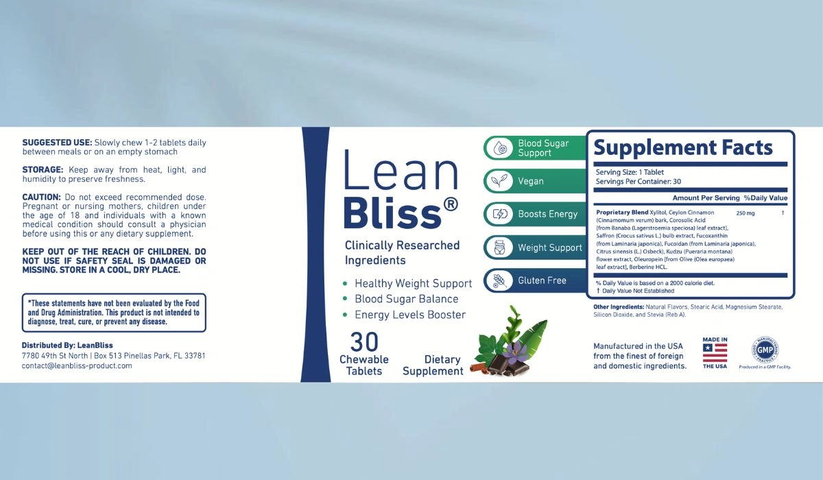 LeanBliss Supplement Facts