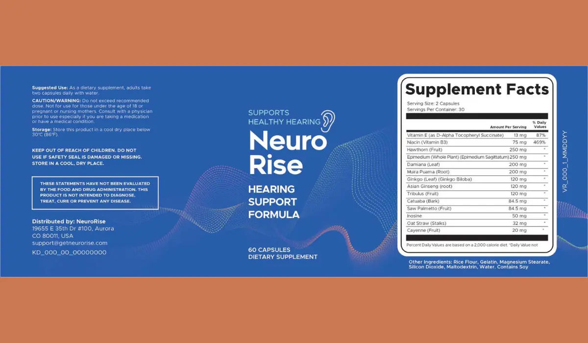 NeuroRise Supplement Facts
