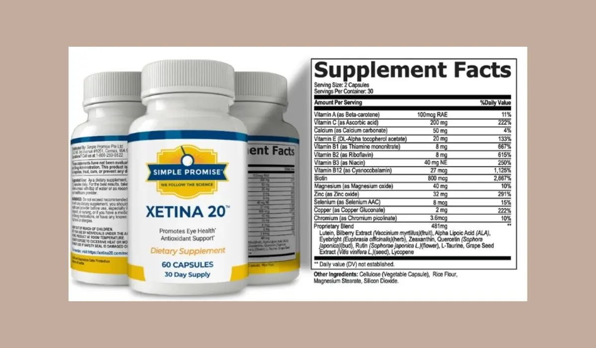 Xetina 20 Supplement Facts