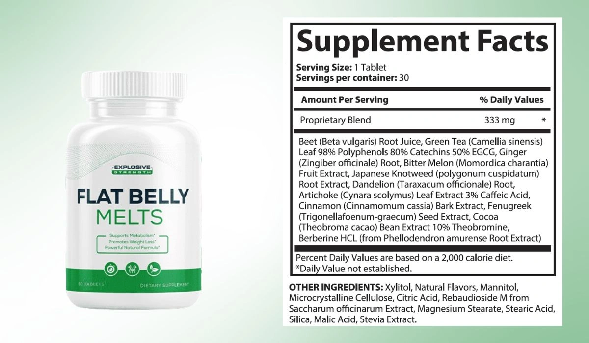 Flat Belly Melts Supplement Facts