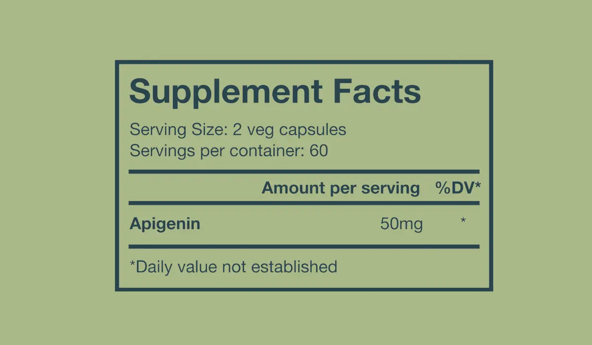 Vitruvin Apigenin Supplement Facts