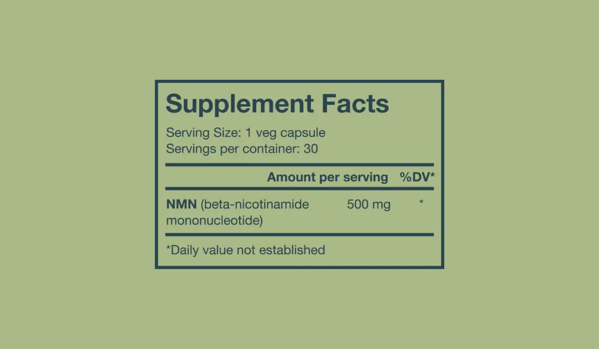 Vitruvin NMN Supplement Facts