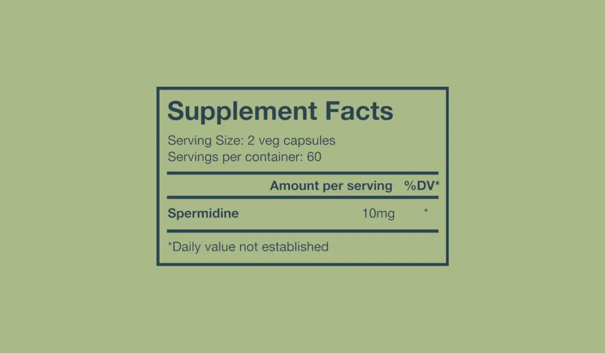 Vitruvin Spermidine Supplement Facts